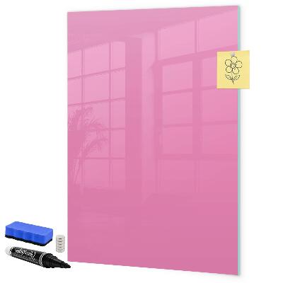Decoratief glazen wandbord beschrijfbaar en magnetisch Roze prikbord voor notities en foto's