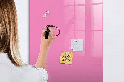 Decoratief glazen wandbord beschrijfbaar en magnetisch Roze prikbord voor notities en foto's