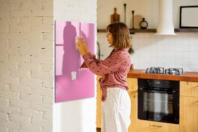 Decoratief glazen wandbord beschrijfbaar en magnetisch Roze prikbord voor notities en foto's