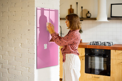 Decoratief glazen wandbord beschrijfbaar en magnetisch Roze prikbord voor notities en foto's