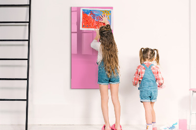 Decoratief glazen wandbord beschrijfbaar en magnetisch Roze prikbord voor notities en foto's