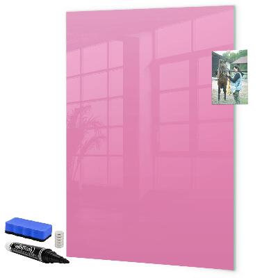 Decoratief glazen wandbord beschrijfbaar en magnetisch Roze prikbord voor notities en foto's