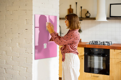 Decoratief glazen wandbord beschrijfbaar en magnetisch Roze prikbord voor notities en foto's