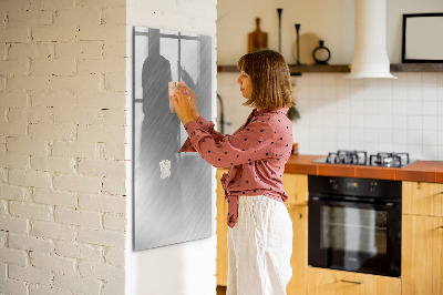 Decoratief glazen wandbord beschrijfbaar en magnetisch Metalen fotobord