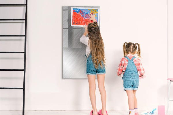 Decoratief glazen wandbord beschrijfbaar en magnetisch Metalen fotobord