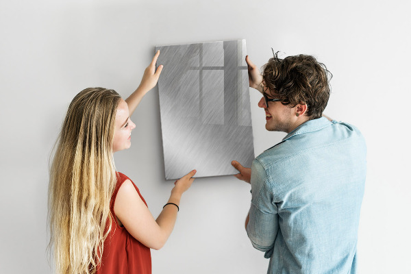 Decoratief glazen wandbord beschrijfbaar en magnetisch Metalen fotobord