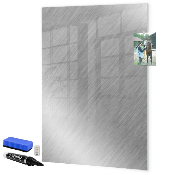 Decoratief glazen wandbord beschrijfbaar en magnetisch Metalen fotobord