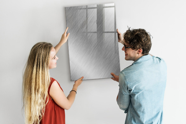 Decoratief glazen wandbord beschrijfbaar en magnetisch Metalen fotobord