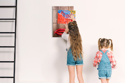 Decoratief glazen wandbord beschrijfbaar en magnetisch Papieren herinneringen en hete pepers