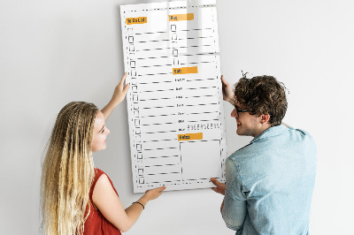 Memobord van glas met print inclusief neodymium magneten Plan je taken en aankopen in stijl.
