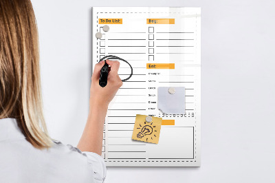 Memobord van glas met print inclusief neodymium magneten Plan je taken en aankopen in stijl.