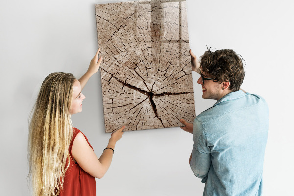 Decoratief glazen wandbord beschrijfbaar en magnetisch Een natuurlijke achtergrond voor foto's en notities