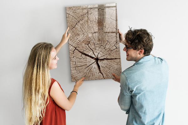 Decoratief glazen wandbord beschrijfbaar en magnetisch Een natuurlijke achtergrond voor foto's en notities