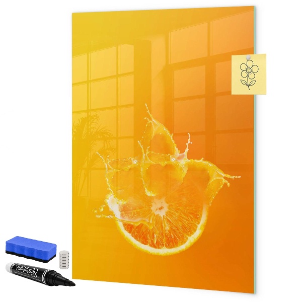 Memobord van glas met print inclusief neodymium magneten Een kleurrijk prikbord voor foto's en notities