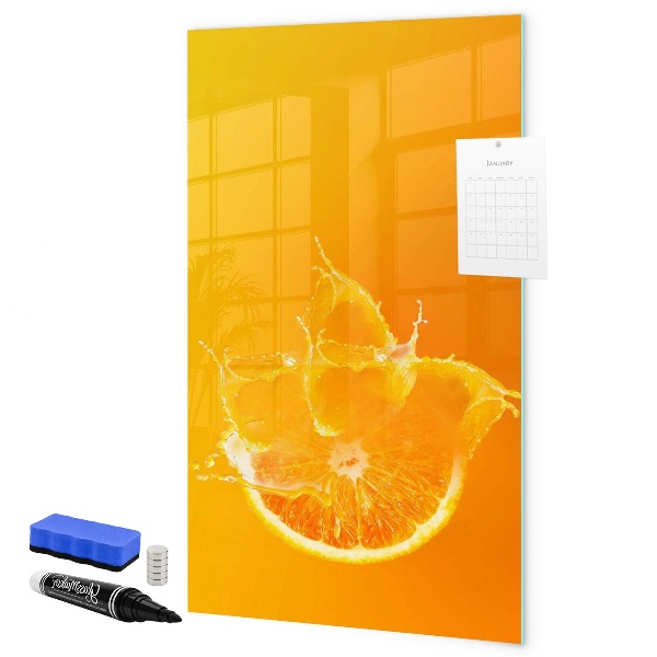 Memobord van glas met print inclusief neodymium magneten Een kleurrijk prikbord voor foto's en notities