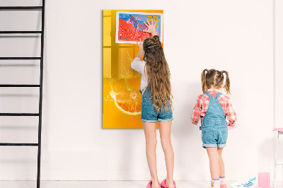 Memobord van glas met print inclusief neodymium magneten Een kleurrijk prikbord voor foto's en notities