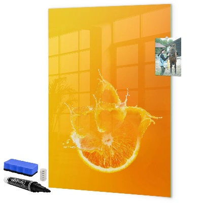 Memobord van glas met print inclusief neodymium magneten Een kleurrijk prikbord voor foto's en notities