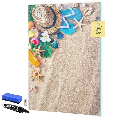 Decoratief glazen wandbord beschrijfbaar en magnetisch Een creatief moodboard voor vakantieherinneringen