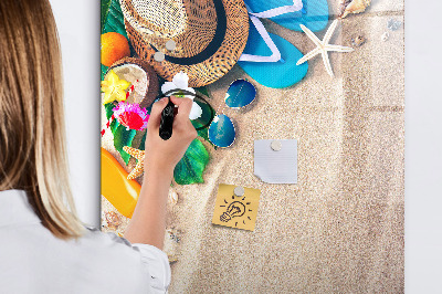 Decoratief glazen wandbord beschrijfbaar en magnetisch Een creatief moodboard voor vakantieherinneringen