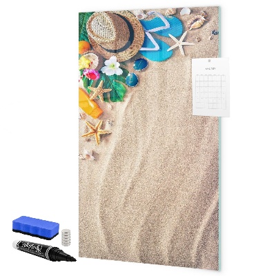 Decoratief glazen wandbord beschrijfbaar en magnetisch Een creatief moodboard voor vakantieherinneringen