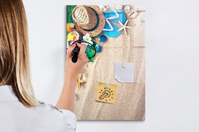 Decoratief glazen wandbord beschrijfbaar en magnetisch Een creatief moodboard voor vakantieherinneringen