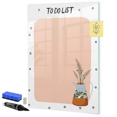 Decoratief glazen wandbord beschrijfbaar en magnetisch Planning- en notitiebord
