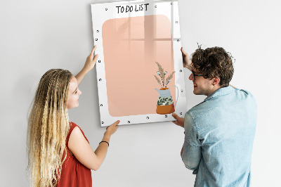 Decoratief glazen wandbord beschrijfbaar en magnetisch Planning- en notitiebord