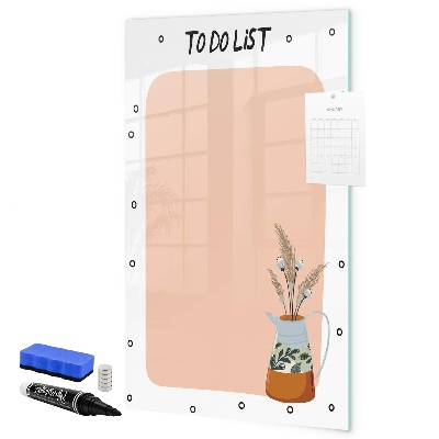 Decoratief glazen wandbord beschrijfbaar en magnetisch Planning- en notitiebord