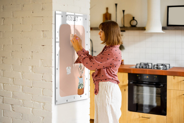 Decoratief glazen wandbord beschrijfbaar en magnetisch Planning- en notitiebord