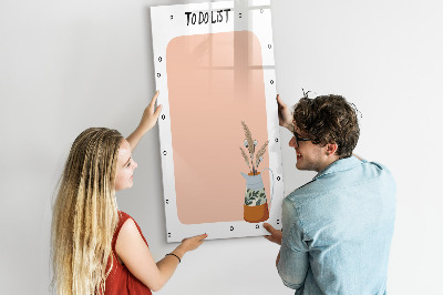 Decoratief glazen wandbord beschrijfbaar en magnetisch Planning- en notitiebord