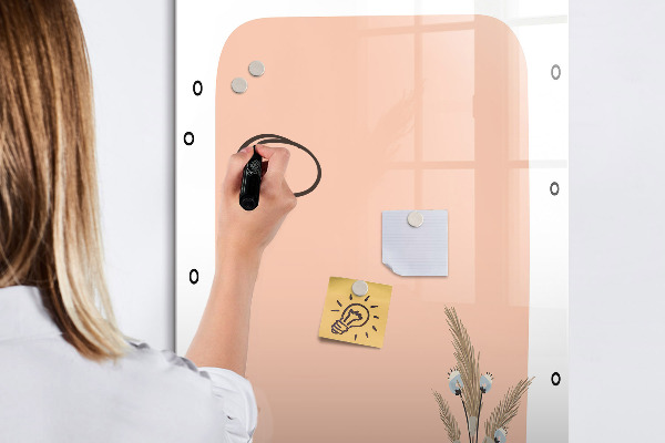 Decoratief glazen wandbord beschrijfbaar en magnetisch Planning- en notitiebord