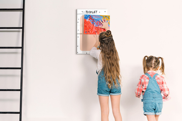 Decoratief glazen wandbord beschrijfbaar en magnetisch Planning- en notitiebord