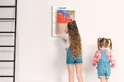 Decoratief glazen wandbord beschrijfbaar en magnetisch Planning- en notitiebord