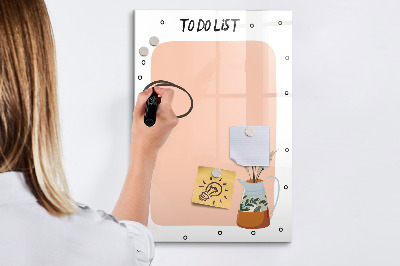 Decoratief glazen wandbord beschrijfbaar en magnetisch Planning- en notitiebord