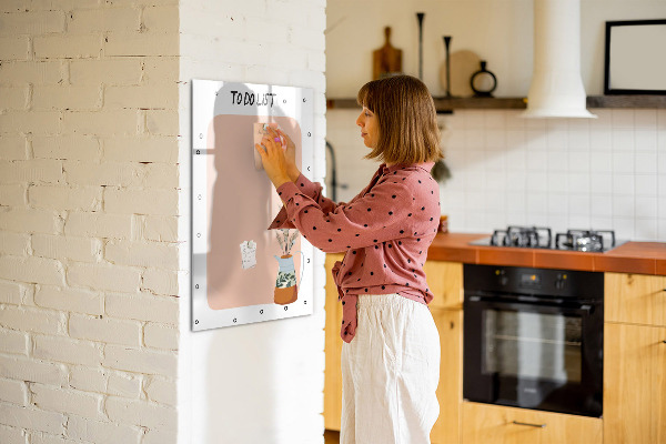 Decoratief glazen wandbord beschrijfbaar en magnetisch Planning- en notitiebord