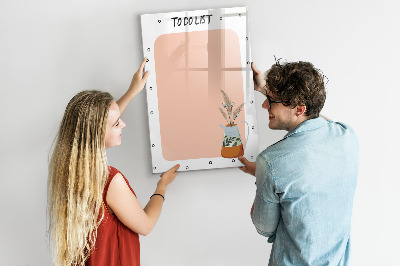 Decoratief glazen wandbord beschrijfbaar en magnetisch Planning- en notitiebord