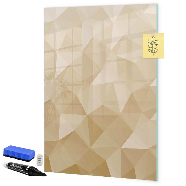 Decoratief glazen wandbord beschrijfbaar en magnetisch Modern prikbord voor notities en foto's