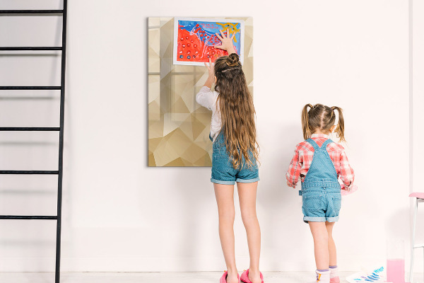 Decoratief glazen wandbord beschrijfbaar en magnetisch Modern prikbord voor notities en foto's