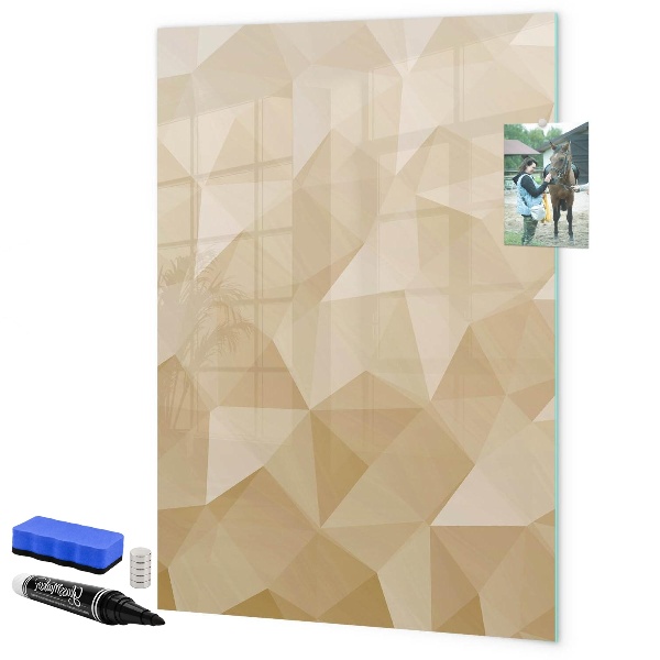 Decoratief glazen wandbord beschrijfbaar en magnetisch Modern prikbord voor notities en foto's