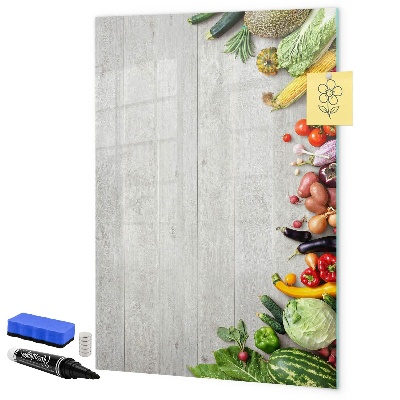 Decoratief glazen wandbord beschrijfbaar en magnetisch Creatief prikbord voor notities en foto's