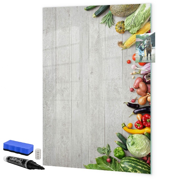 Decoratief glazen wandbord beschrijfbaar en magnetisch Creatief prikbord voor notities en foto's