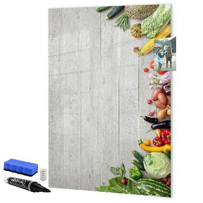 Decoratief glazen wandbord beschrijfbaar en magnetisch Creatief prikbord voor notities en foto's