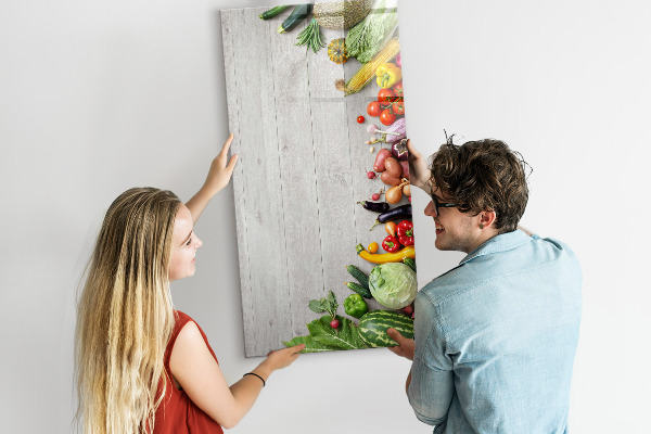 Decoratief glazen wandbord beschrijfbaar en magnetisch Creatief prikbord voor notities en foto's