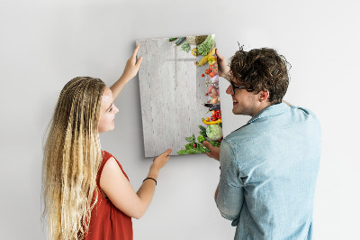 Decoratief glazen wandbord beschrijfbaar en magnetisch Creatief prikbord voor notities en foto's