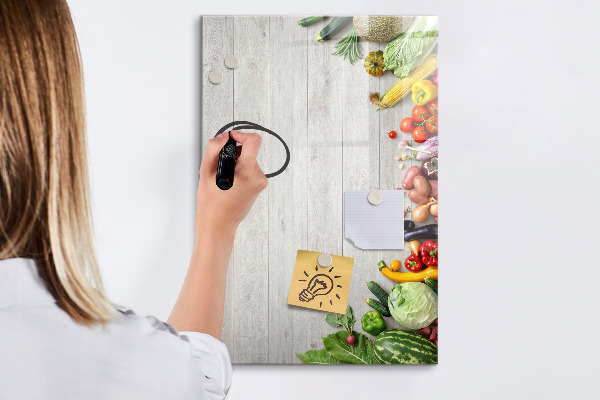 Decoratief glazen wandbord beschrijfbaar en magnetisch Creatief prikbord voor notities en foto's
