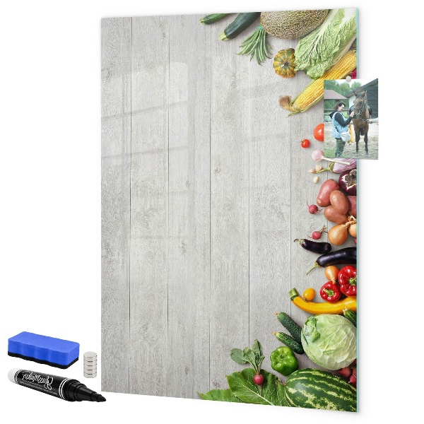 Decoratief glazen wandbord beschrijfbaar en magnetisch Creatief prikbord voor notities en foto's
