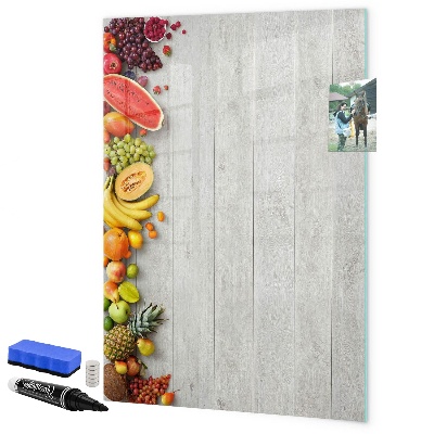 Memobord van glas met print inclusief neodymium magneten Creatieve fruitplank met foto's