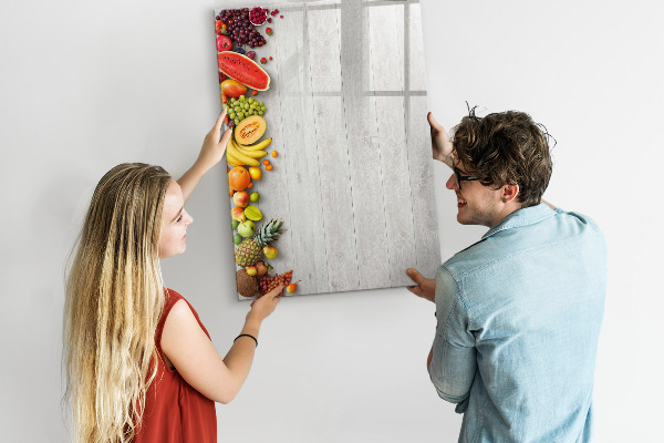Memobord van glas met print inclusief neodymium magneten Creatieve fruitplank met foto's