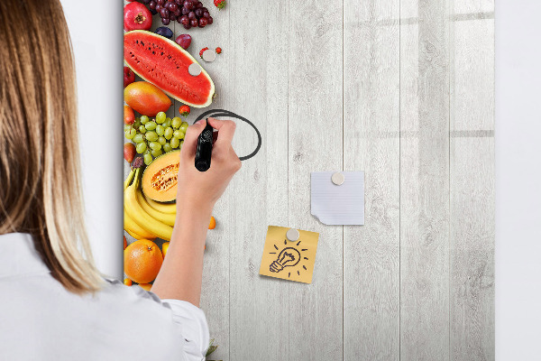 Memobord van glas met print inclusief neodymium magneten Creatieve fruitplank met foto's