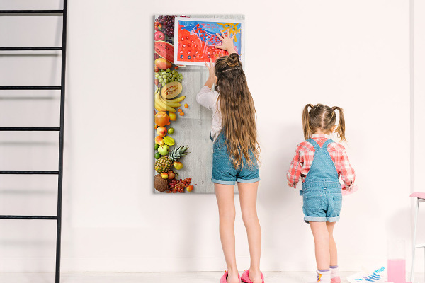 Memobord van glas met print inclusief neodymium magneten Creatieve fruitplank met foto's
